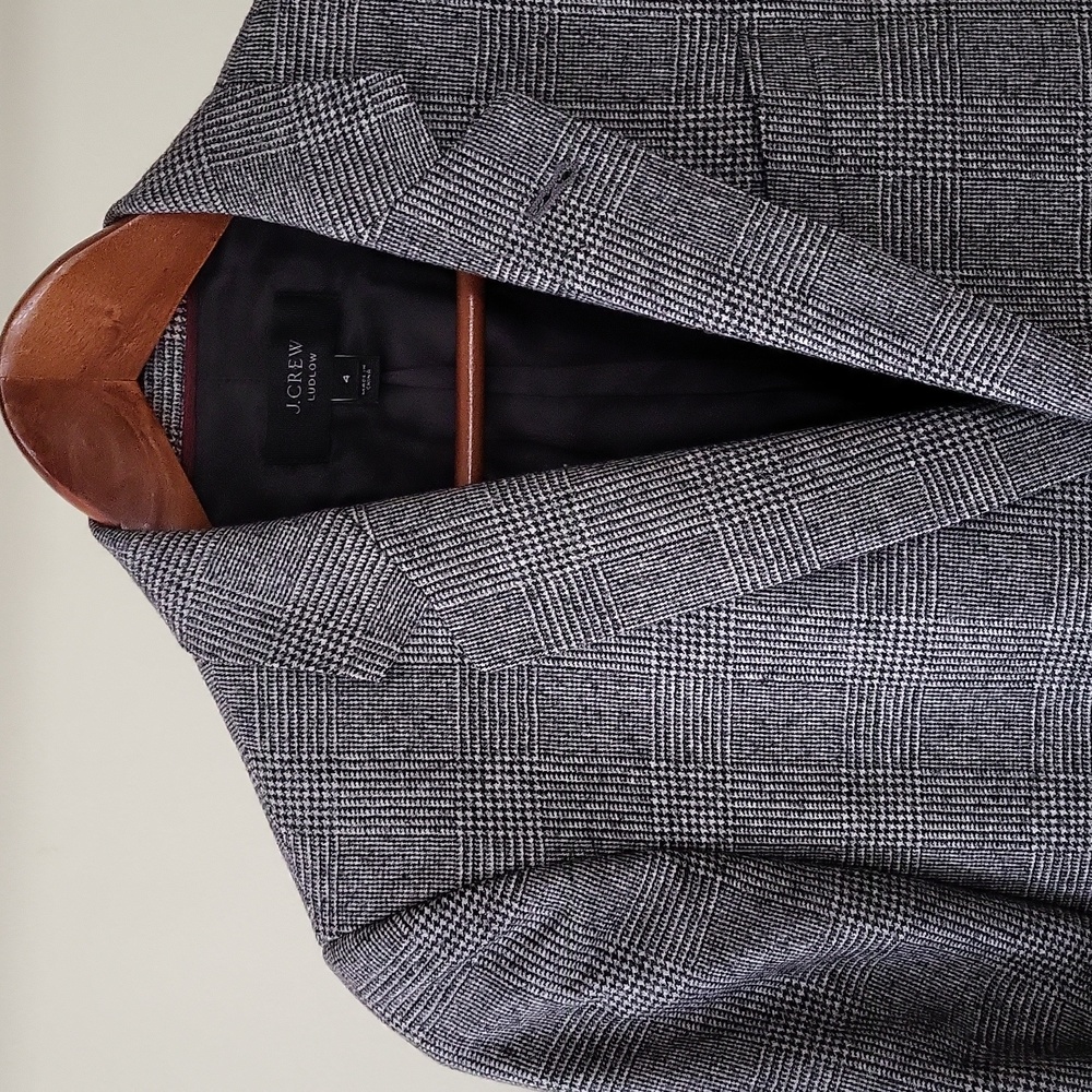 J. Crew Men's Gray Glen Plaid Sport Coat Blazer
